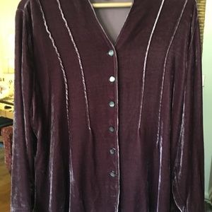 J Jill Mauve Velvet Holiday Blouse